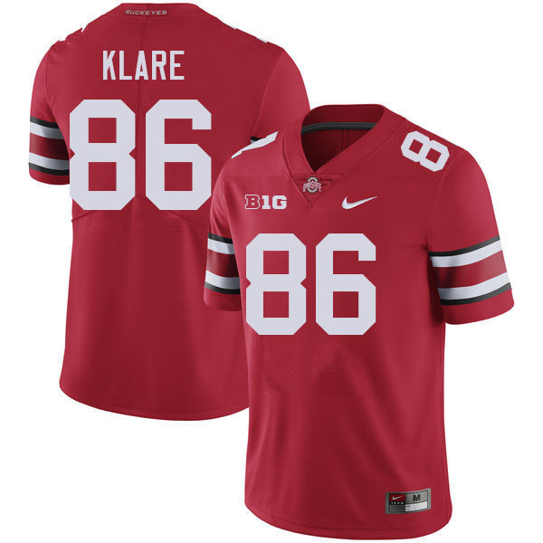 #86 Max Klare Ohio State Buckeyes Jersey College Football Uniforms-Red